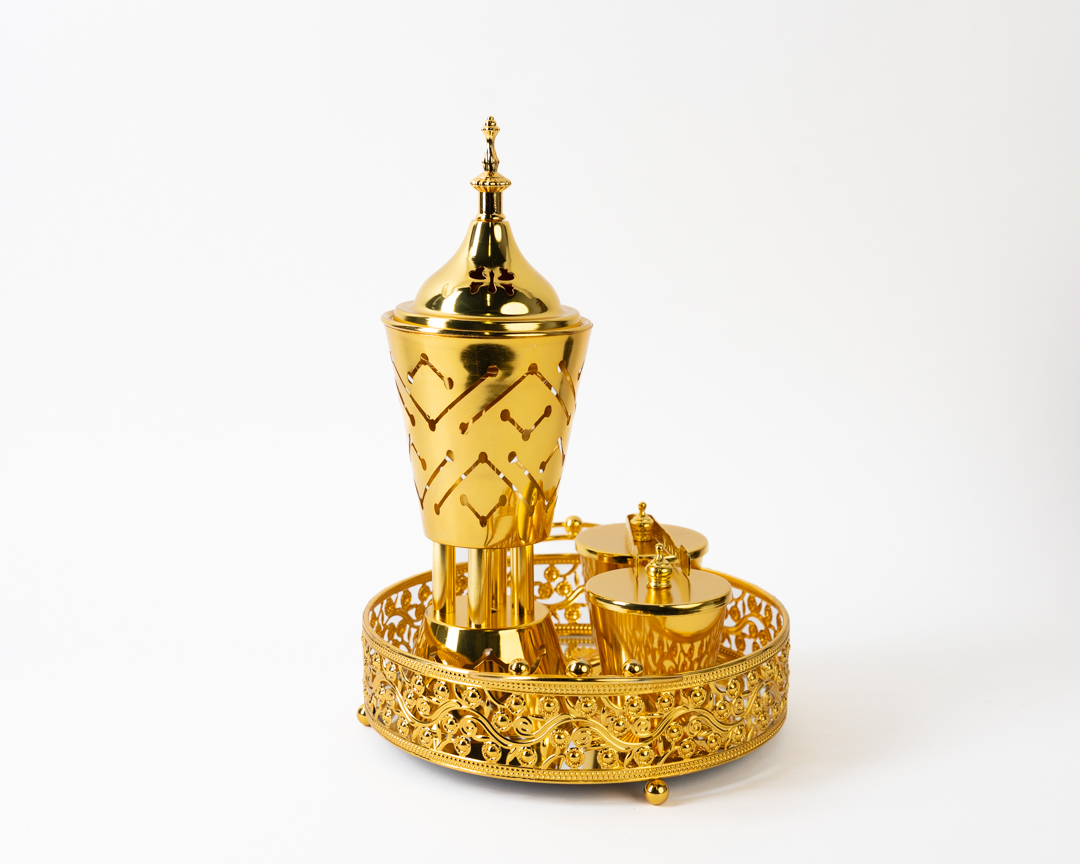 Middle Eastern Luxury Gold Incense Burner for Home & Office - Image 2