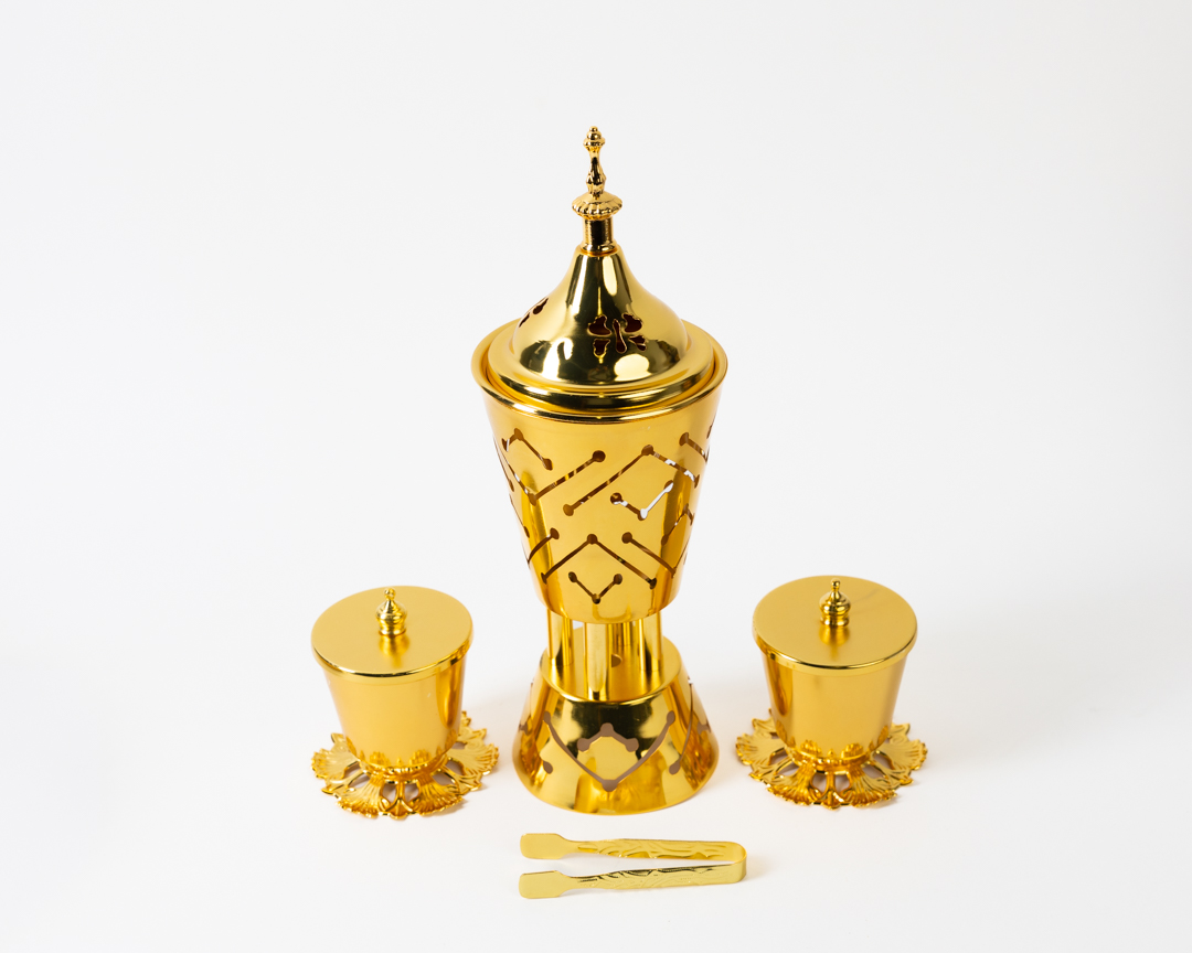 Middle Eastern Luxury Gold Incense Burner for Home & Office