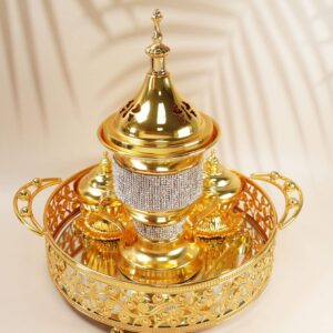 Middle Eastern Luxury Gold Incense Burner for Home & Office – 2025 New Arrival