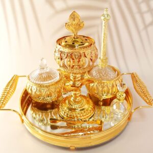 Middle East Luxury Golden incense Burner Home and Office, New Arrival 2025