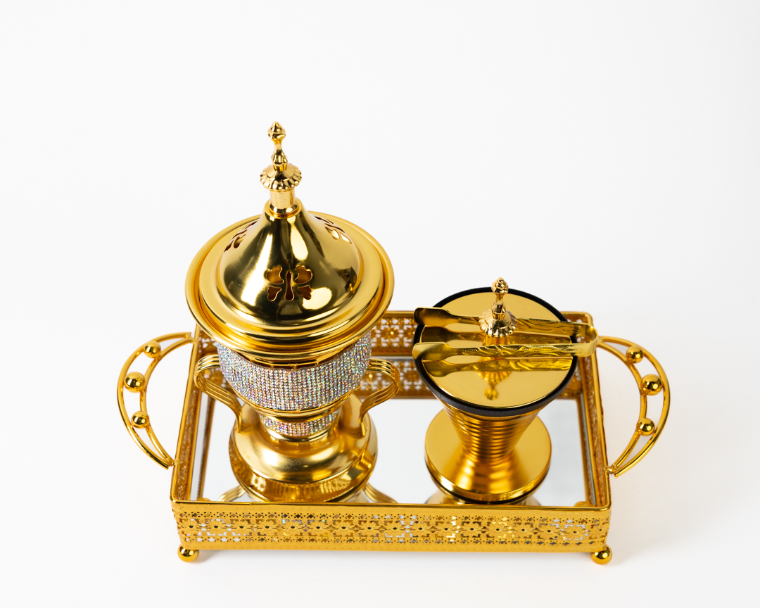 Middle Eastern Luxury Gold Incense Burner for Home & Office